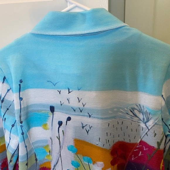 Simply Art by Dolcezza sz S mid-length blazer jacket multicolour flowers - Picture 6 of 16